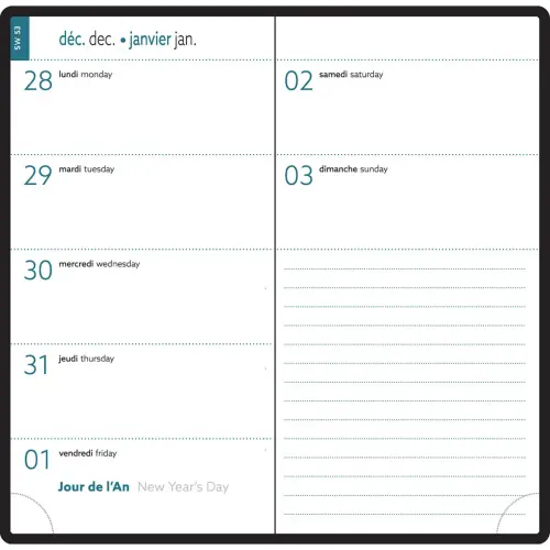 Agenda Semainier de poche Exacompta EasyTime  -9 x 17 cm photo du produit
