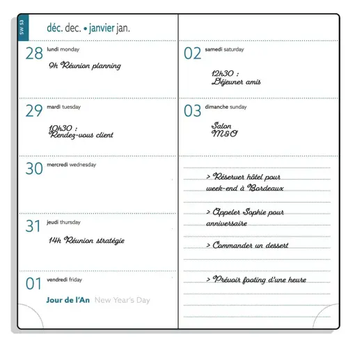 Agenda Semainier de poche Exacompta EasyTime  -9 x 17 cm photo du produit