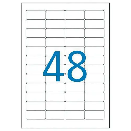 25 Planches d'étiquettes enlevables laser45,7x21,2 mm 1200 étiq/boîte photo du produit