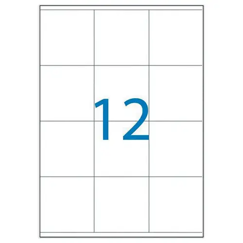 100 Planches d'étiquettes multiusages 70x70 mm soit 1200 étiq/boîte photo du produit