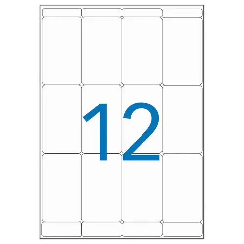 16 Planches d'étiquettes multi-usages 56x34 mm, blanc - 192 étiq photo du produit