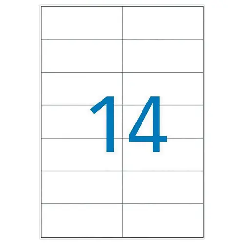 100 Planches d'&eacute;tiquettes multiusages 105x42,4 mm soit 1400 &eacute;tiq/bo&icirc;te photo du produit
