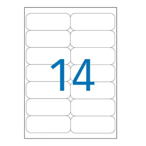 100 Planches d'étiquettes laser L99,1xH38,1 mm soit 1400 étiq/boîte photo du produit