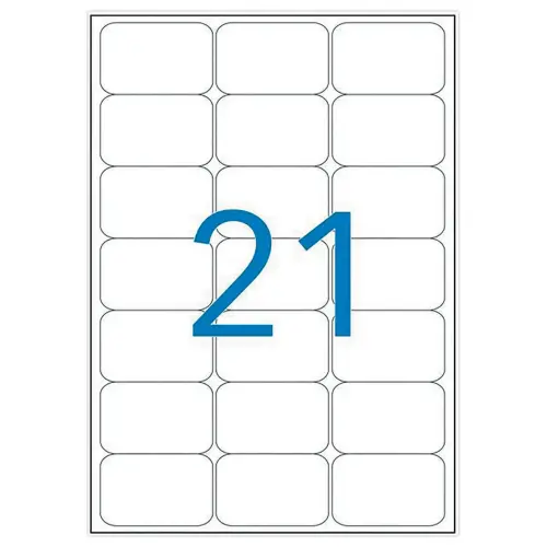 20 Planches d'&eacute;tiquettes inalt&eacute;rables laser 63,5x38,1mm 420 &eacute;tiq. blanc photo du produit