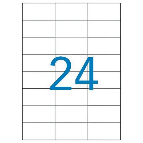 100 Planches d'étiquettes laser 70x 37mm soit 2400 étiq/boîte photo du produit