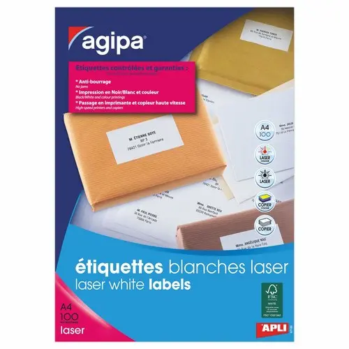 100 Planches de mini étiquettes 38,1x21,2 mm soit 6500 étiq/boîte photo du produit