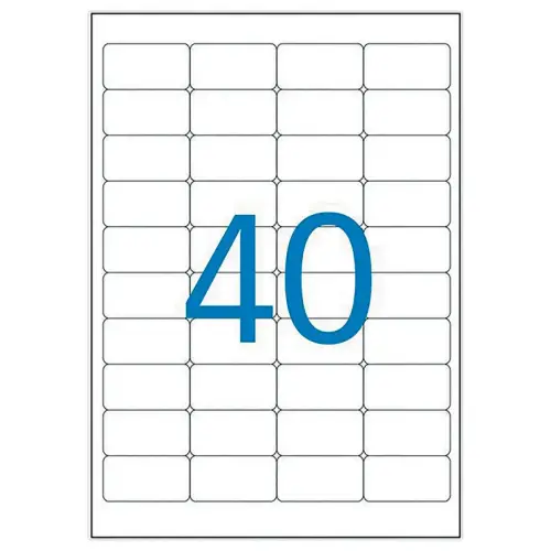 100 Planches de mini étiquettes 45,7x 25,4mm soit 4000 étiq/boîte photo du produit