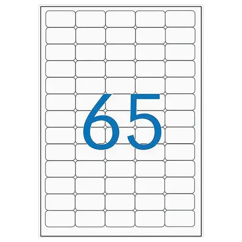 25 Planches d'&eacute;tiquettes 38,1x21,2 mm soit 1625 &eacute;tiq/bo&icirc;te photo du produit