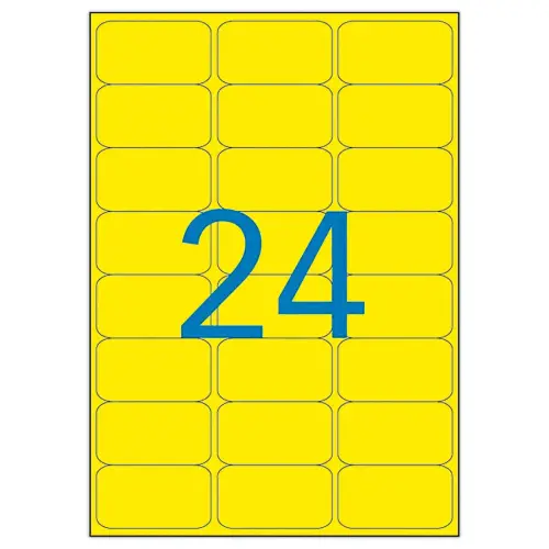 20 Planches d'&eacute;tiquettes L63,5xH33,9 mm 480 &eacute;tiq/ bo&icirc;te, jaune photo du produit