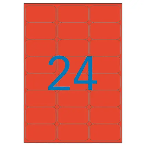 20 Planches d'&eacute;tiquettes L63,5xH33,9 mm 480 &eacute;tiq/ bo&icirc;te, rouge photo du produit
