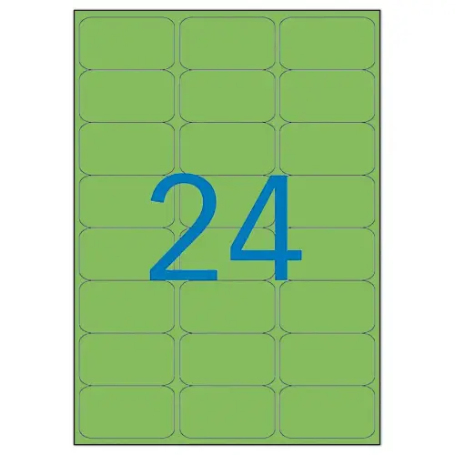 20 Planches d'étiquettes L63,5xH33,9 mm 480 étiq/ boîte,vert photo du produit