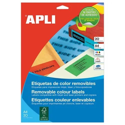 20 Planches d'étiquettes L99,1xH38,1 mm 280 étiq/boîte, jaune photo du produit