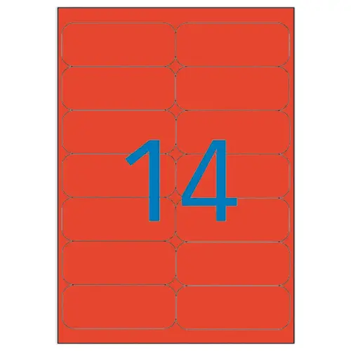 20 Planches d'&eacute;tiquettes L99,1xH38,1 mm 280 &eacute;tiq/bo&icirc;te, rouge photo du produit
