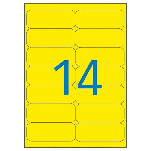 20 Planches de 280 étiquettes fluorescentes 99,1x38,1 jaune fluorescent photo du produit