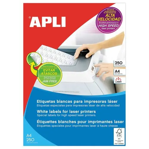 250 Planches d'étiquettes laser L99,1xH38,1 mm soit 3500 étiq/boîte photo du produit