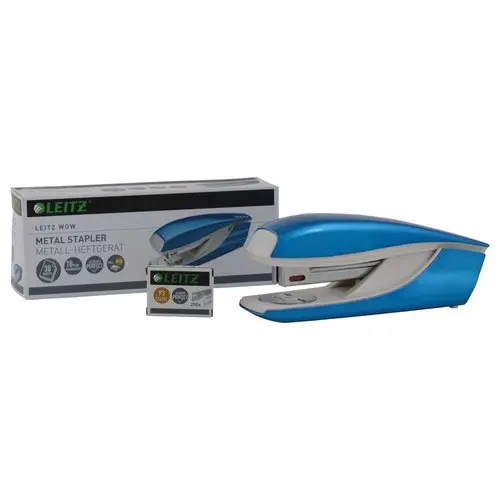 Agrafeuse de bureau WOW - 24/6-26/6 - Bleu - Leitz photo du produit