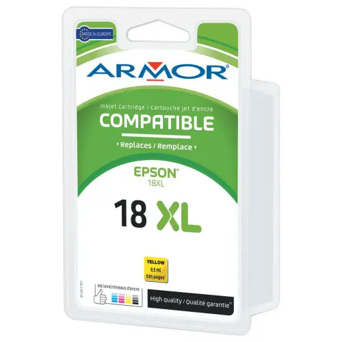 Cartouche Armor équiv. Epson T18XL jaune photo du produit