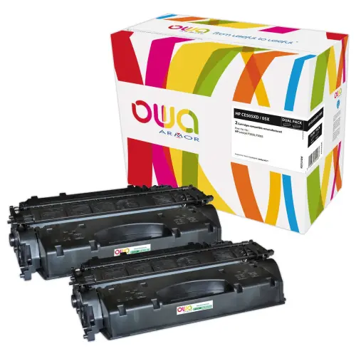 2 Toners &eacute;q. HP CE505X, Canon 719H BI pack - Haute capacit&eacute; - Noir - OWA photo du produit