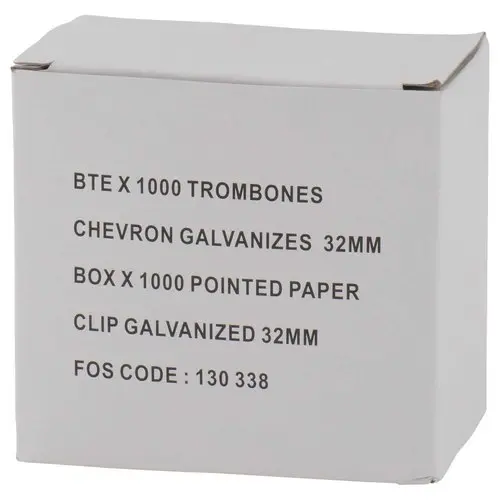 1000 Trombones acier galvanis&eacute; 32 mm photo du produit