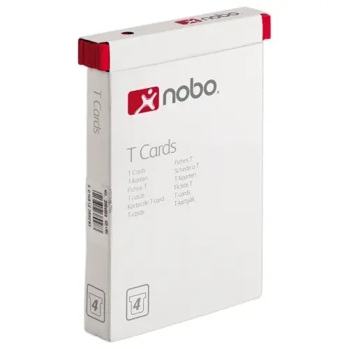 100 Fiches T pour planning - Taille 4 - Rouge - NOBO photo du produit