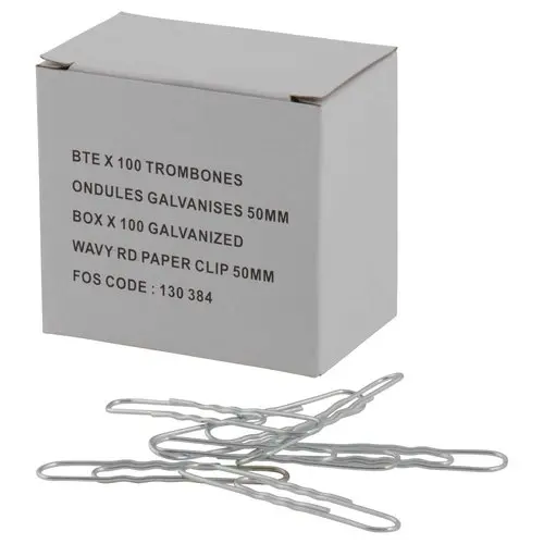 100 Trombones ondul&eacute;s 5 cm photo du produit