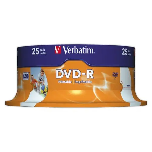 25 DVD-R Verbatim Imprimables- 16x 4,7 Go photo du produit