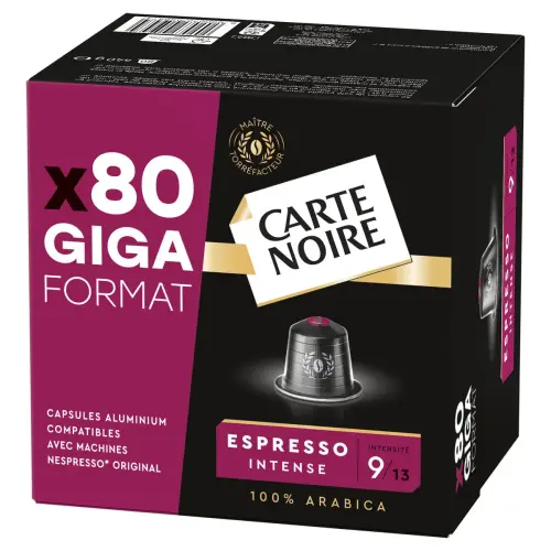 Café torréfié moulu en capsules compatibles Nespresso* - Giga Format x80 photo du produit