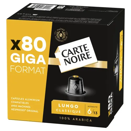 Caf&eacute; torr&eacute;fi&eacute; moulu en capsules compatibles Nespresso* - Giga Format x80 photo du produit