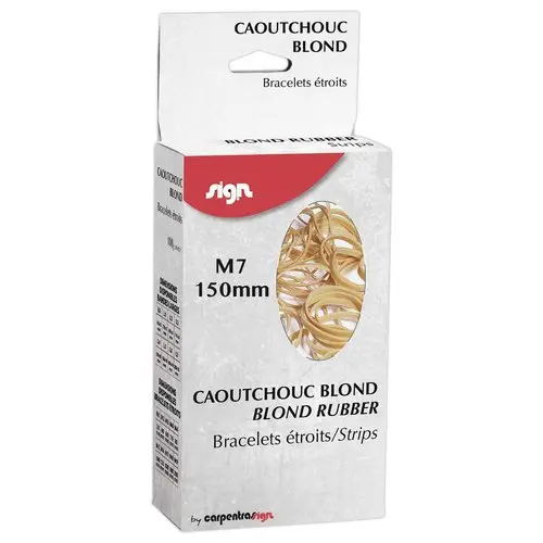 Bracelets caoutchouc &eacute;troits - 150 x 2 mm - SIGN photo du produit