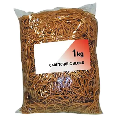 Sachet de 1 kg de bracelets &eacute;lastiques &eacute;troits en caoutchouc - Blond - 120 mm - SIGN photo du produit