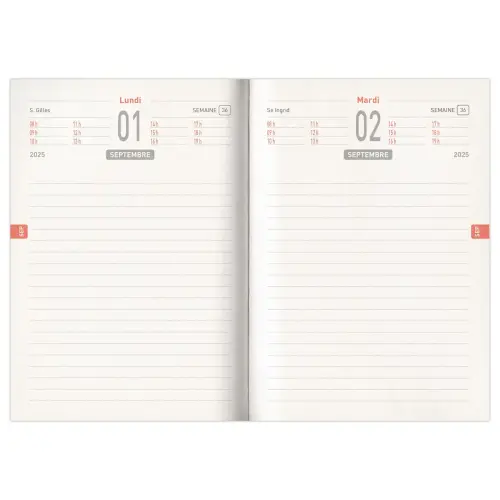 Agenda journalier Techno - 12,5 x 17,5 cm - Bleu - Sept/Sept - BOUCHUT GRANDREMY photo du produit