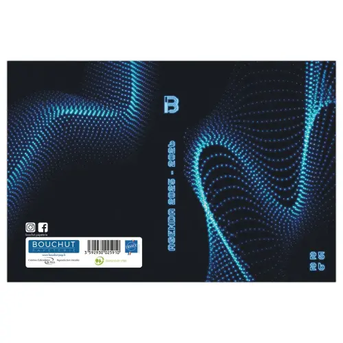 Agenda journalier Techno - 12,5 x 17,5 cm - Bleu - Sept/Sept - BOUCHUT GRANDREMY photo du produit