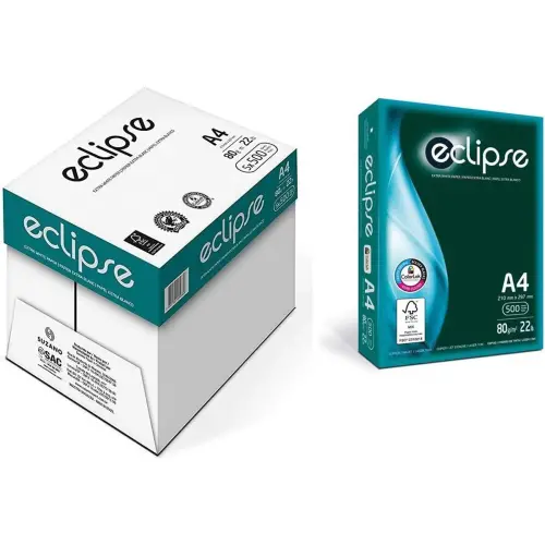 Carton de 5 Ramettes de 500 feuilles de papier blanc Eclipse 80g photo du produit