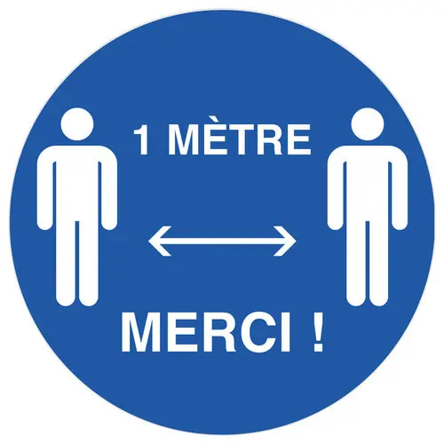 2 Adhésifs de prévention sol bleu, diamètre 35 cm photo du produit