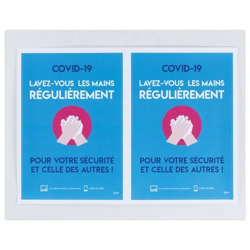 2 Affiches adhésives amovibles A4 LAVEZ-VOUS LES MAINS RÉGULIÈREMENT photo du produit