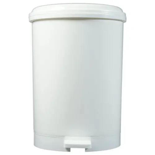 Poubelle à pédale plastique blanc 40 L photo du produit