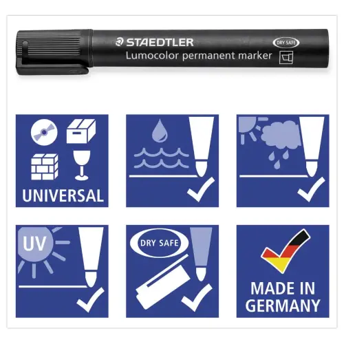 Marqueur Lumocolor permanent - Pointe biseautée 2 à 5mm - Noir - Staedtler photo du produit
