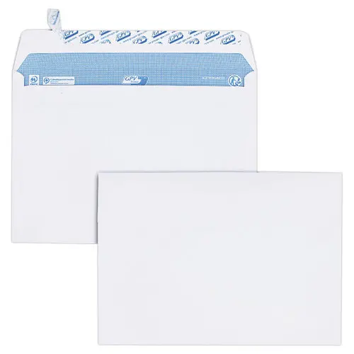 Boite de 200 Enveloppes bande siliconée blanches 162 x 229 mm 90g photo du produit