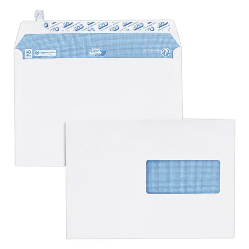 200 Enveloppes blanches avec fenêtre - 162 x 229 mm - GPV EVERY DAY photo du produit