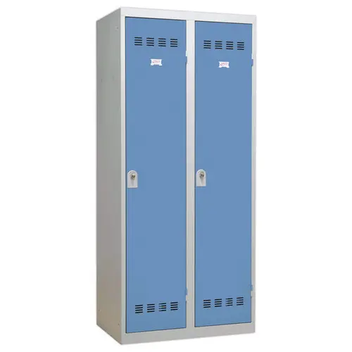 Vestiaire d'atelier industrie salissante - 2 colonnes - Gris/bleu - VINCO INDUSTRIES photo du produit