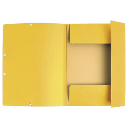 Chemise 3 rabats &agrave; &eacute;lastiques carte lustr&eacute;e - Jaune - Exacompta photo du produit