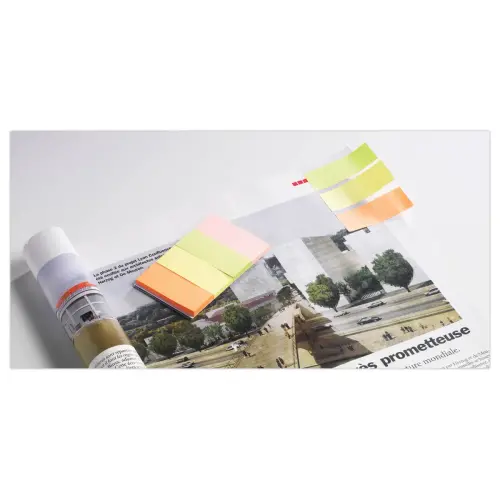 Marque-pages papier 2 x 5 cm - 4 couleurs vives - Fiducial photo du produit