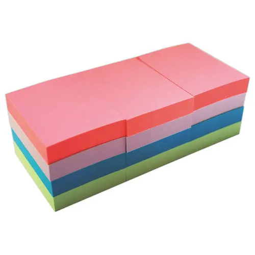 12 Blocs notes repositionnables - 3,8 x 5,1 cm - Couleurs vives assorties - Fiducial photo du produit