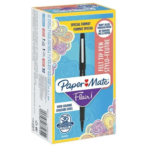 36 (30+6 Offerts) Feutres Flair Original - noir - PAPERMATE photo du produit