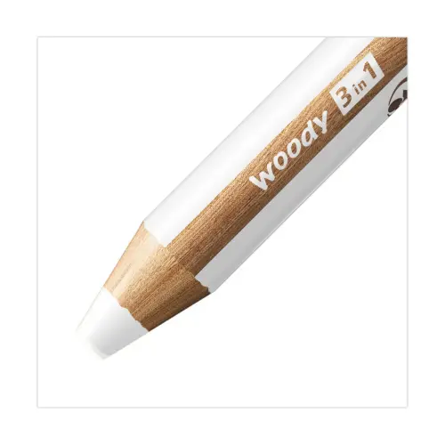 Crayons multi-surfaces woody 3in1 - Blanc - STABILO photo du produit