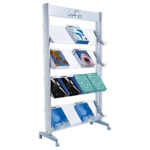 Présentoir mobile - 4 tablettes - PAPERFLOW photo du produit