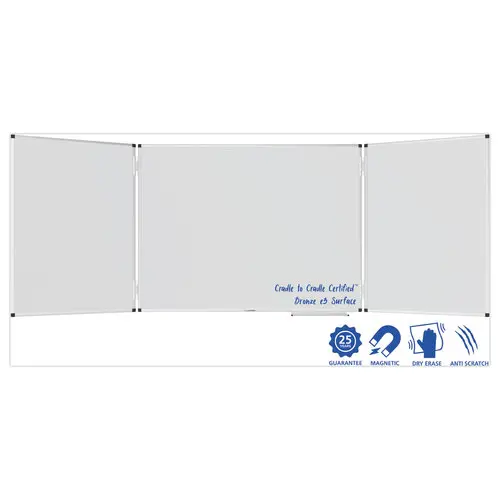 Tableau blanc triptyque Unite Plus - Surface émaillée - 90 x 120 cm - LEGAMASTER photo du produit