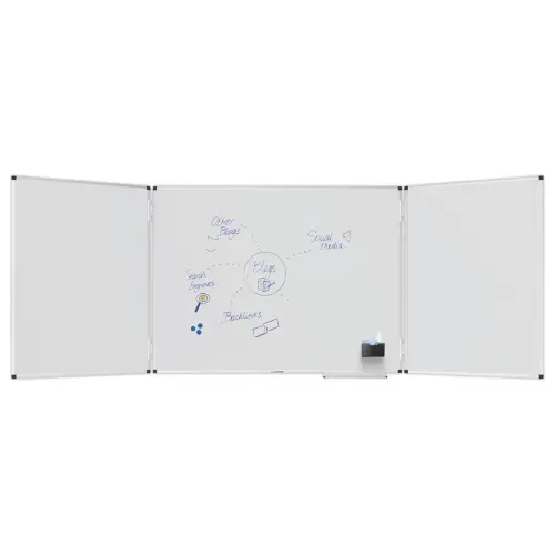 Tableau blanc triptyque UNITE PLUS - Surface &eacute;maill&eacute;e - 90 x 120 cm - Legamaster photo du produit