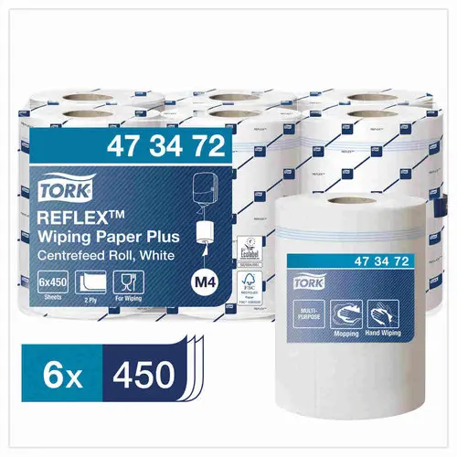 6 Rouleaux de papier d'essuyage Plus multi-usages Tork Reflex - TORK photo du produit