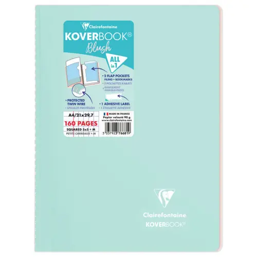 Cahier spirale KOVERBOOK Blush A4 160 pages,5X5,90g photo du produit